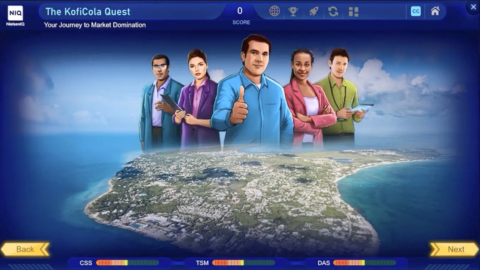 NIQ Universe game screen showing players beginning a shared market research mission